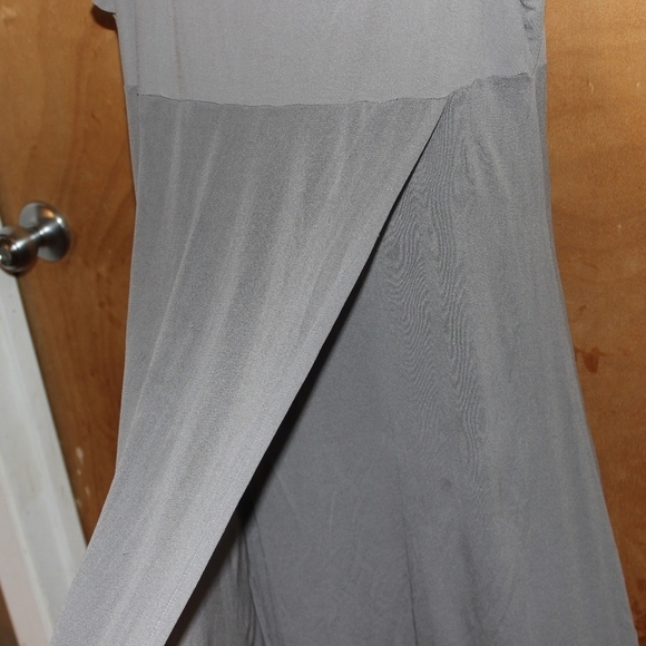 EILEEN Fisher Gray Knee Length Silk Dress - Picture 4 of 5